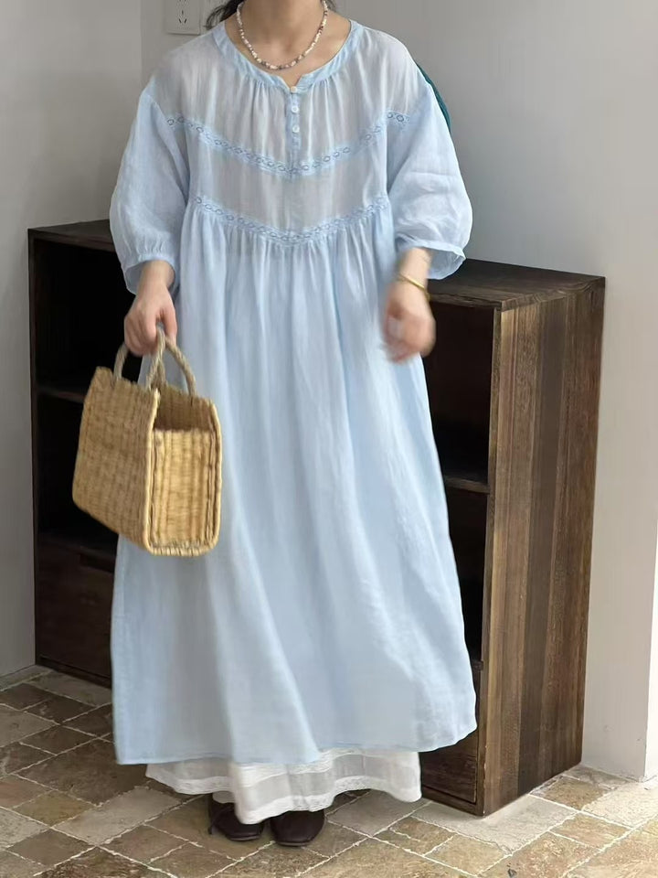 Femme Bohemsk Stil Maxikjole med lagdelt kant Stilla