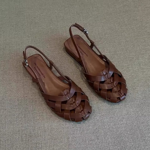 Dame Woven Sandaler med elastisk ankelrem Stilla