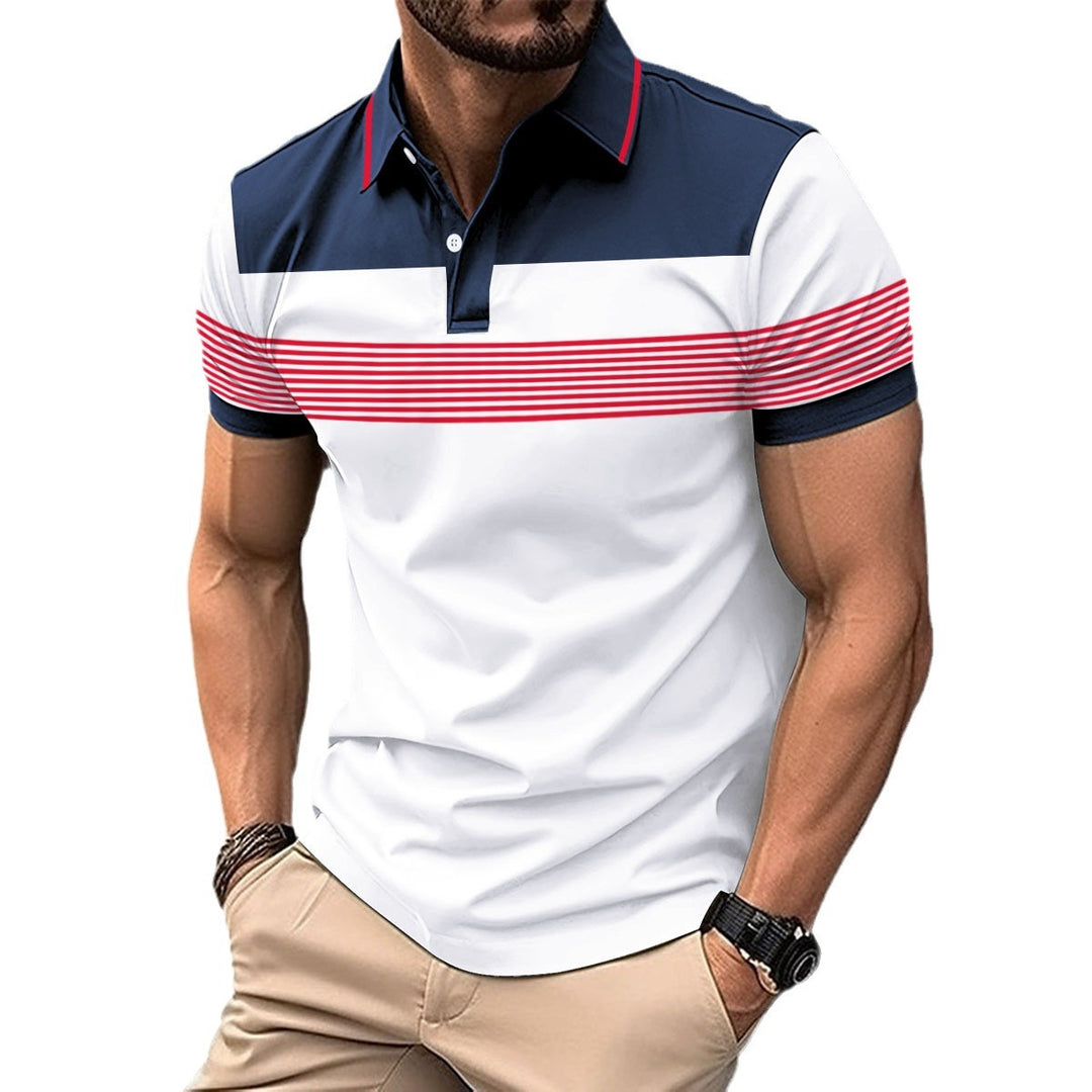 Herren polo shirt med moderne stribemønster og åndbare materialer Stilla