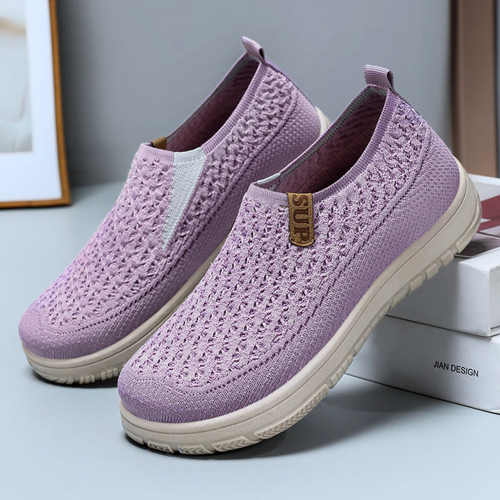 Dame Behagelige tekstil-sneakers med åndbar netstruktur og skridsikker sål Stilla