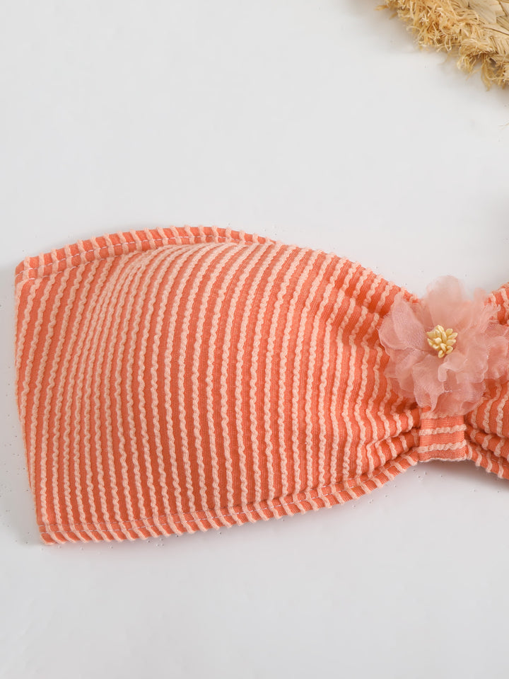 Dame stribet bandeau bikini sæt Stilla