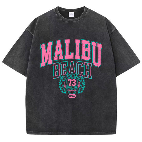 Dame Oversized T-Shirt med afslappet Malibu Beach Print Stilla