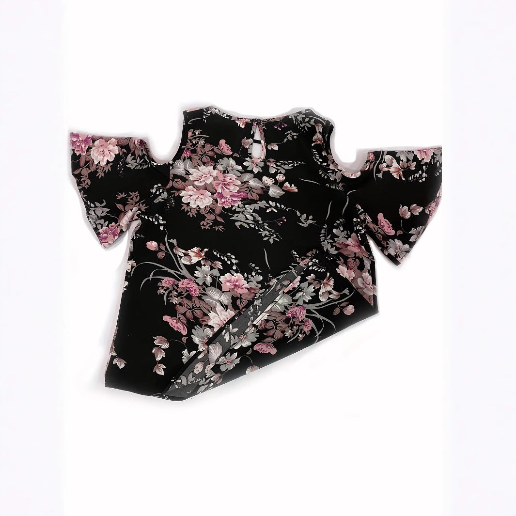 Damer floral bluse med halvlange ærmer Stilla