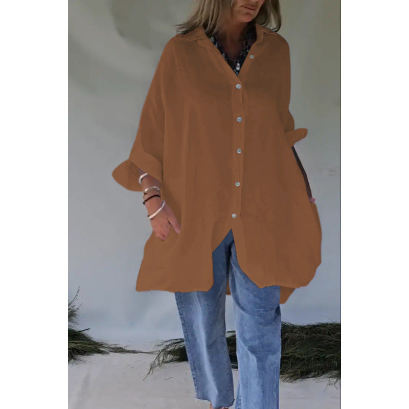 Dame oversized skjorte med knaplukning Stilla