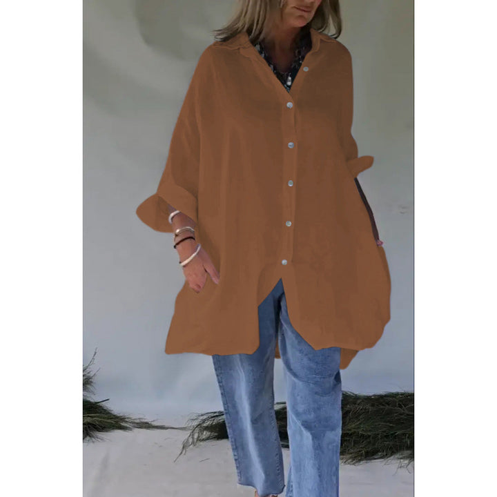Dame oversized skjorte med knaplukning Stilla