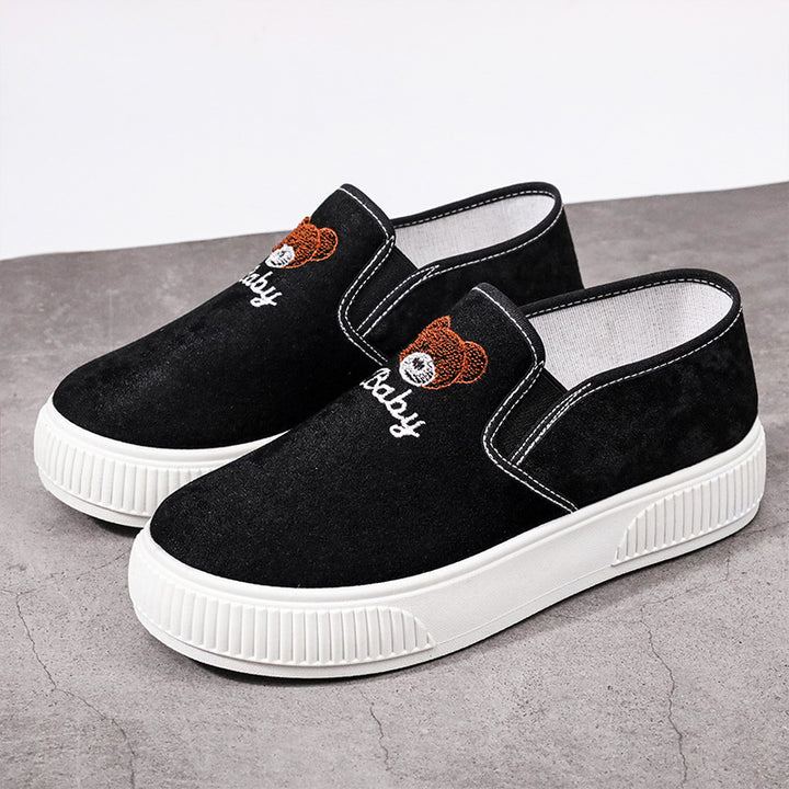 Femme Casual Slip-On Sneakers med legende broderi Stilla