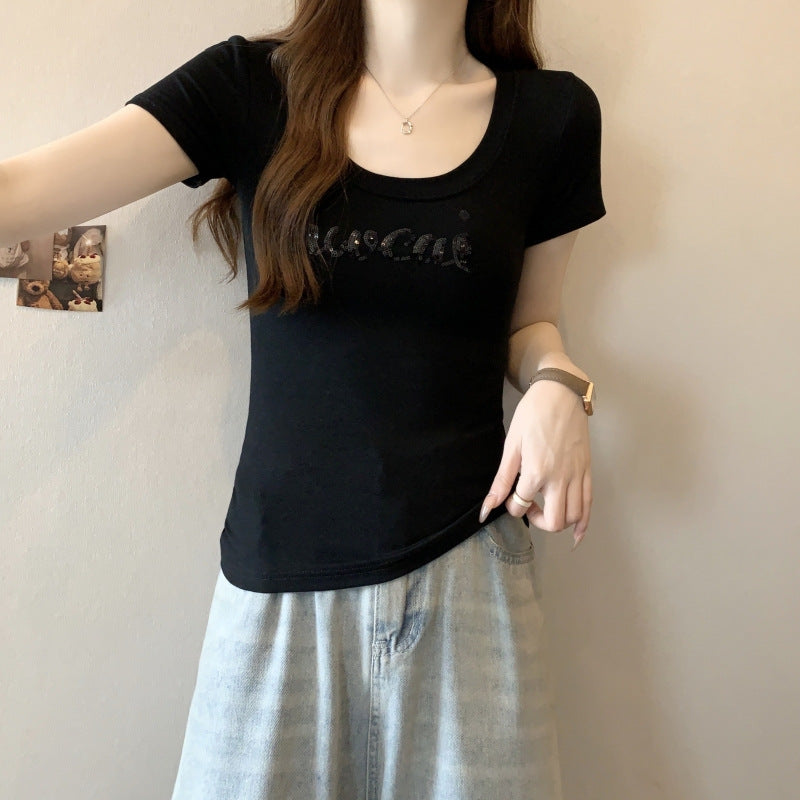 Femme Kortærmet Scoop Neck Logo T-Shirt Stilla