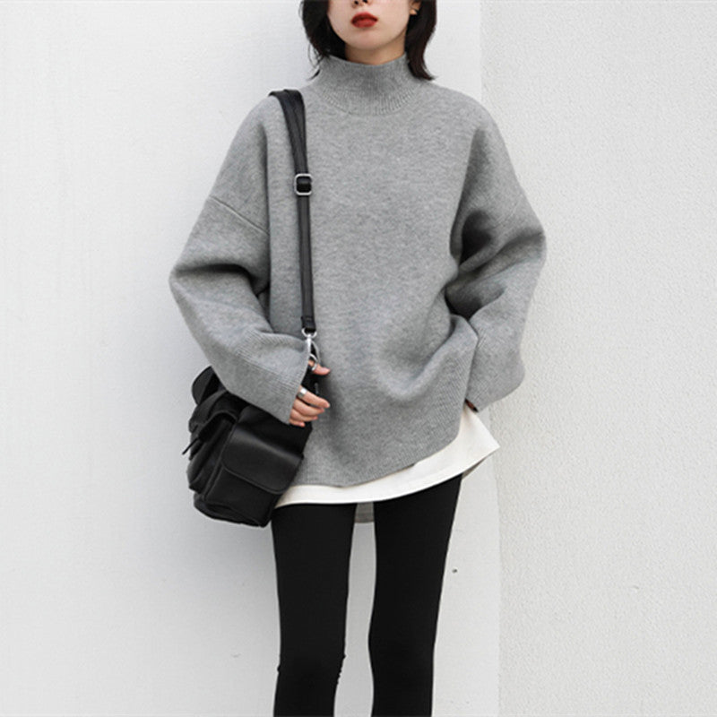 Femme Høj Hals Overdimensioneret Strikpullover Stilla