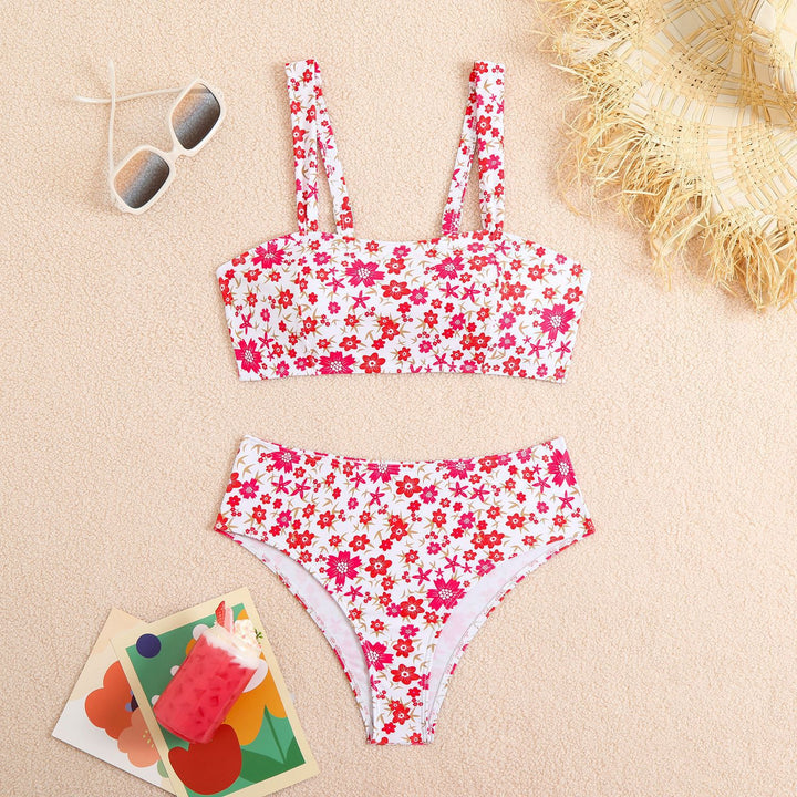 Dame Bikiniset med blomstret design og brede stropper Stilla