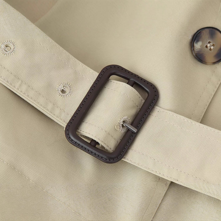 Kvinders fashionable trench coat jakke med bred krave og bælte detalje Stilla