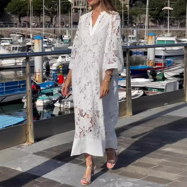 Dame Elegant Spids-Kaftan Kjole Stilla