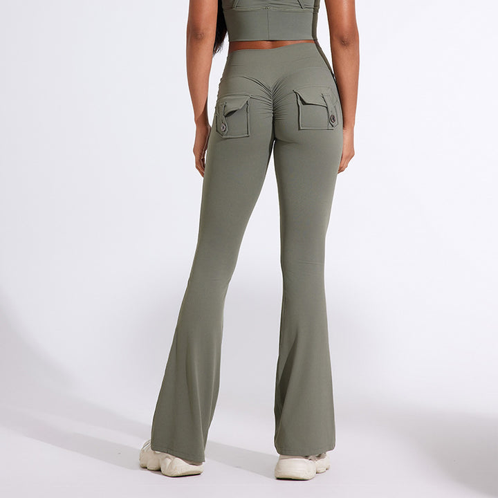 Dame Bootcut leggings med lommer og høj talje Stilla