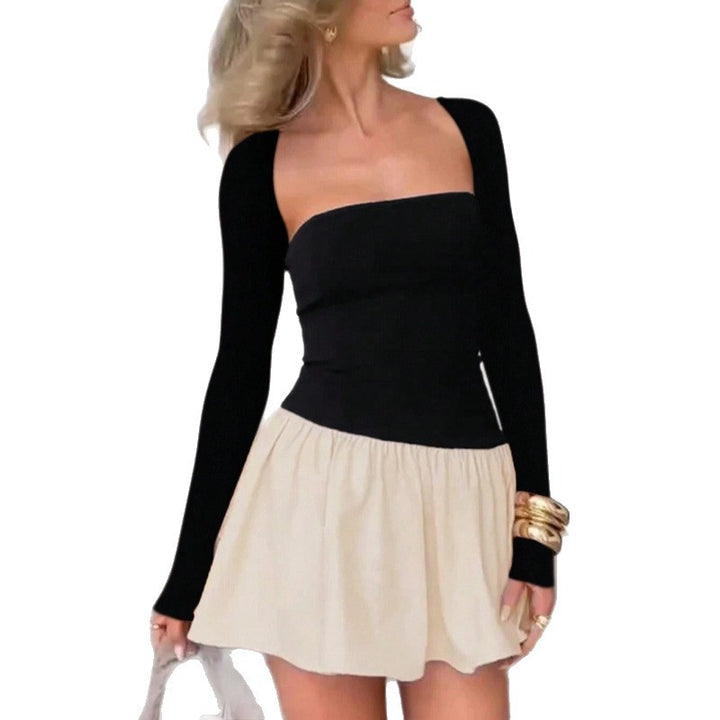 Femme Elegante Strapless Peplum-overdel med lange ærmer Stilla