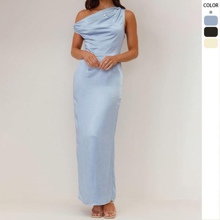 Femme Elegante En-skulder Aftenkjole Stilla
