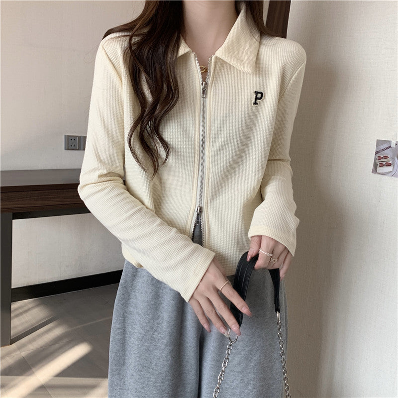 Femme Waffle Strik Zip-Up Jakke Stilla