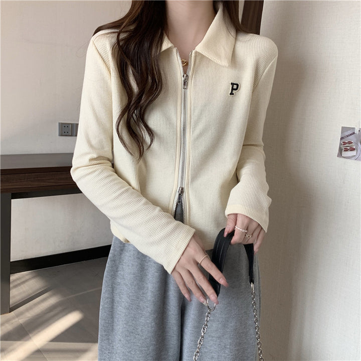 Femme Waffle Strik Zip-Up Jakke Stilla