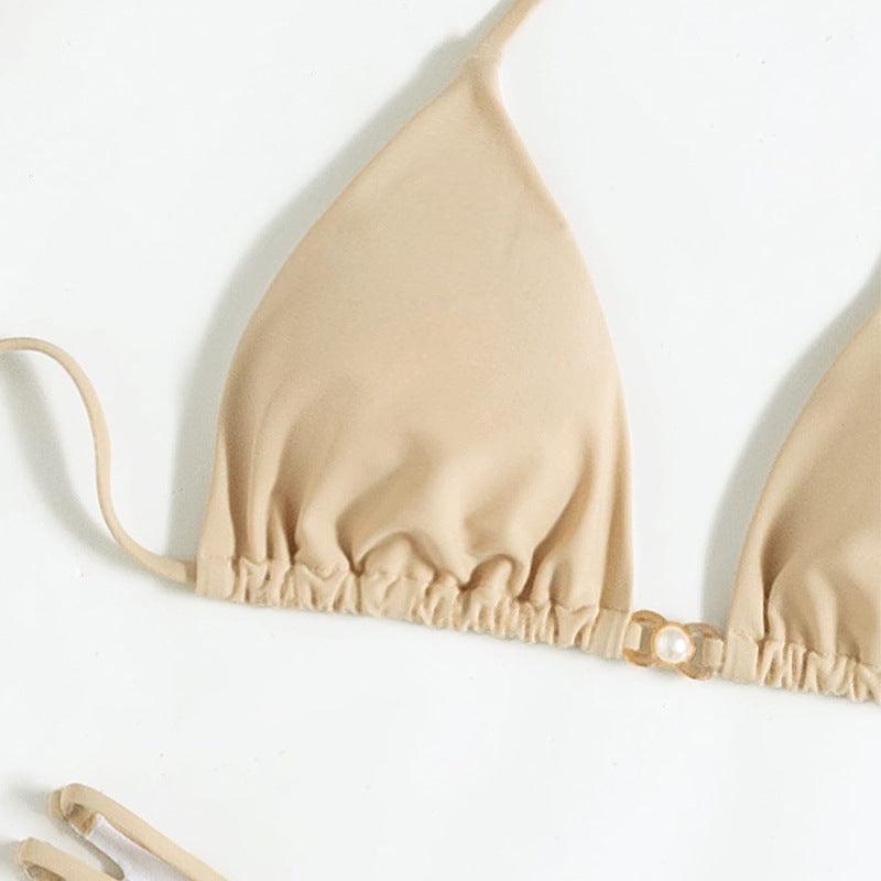 Dame Triangel-Bikini-Sæt med raffinerede bindebånd og høj udskæring Stilla