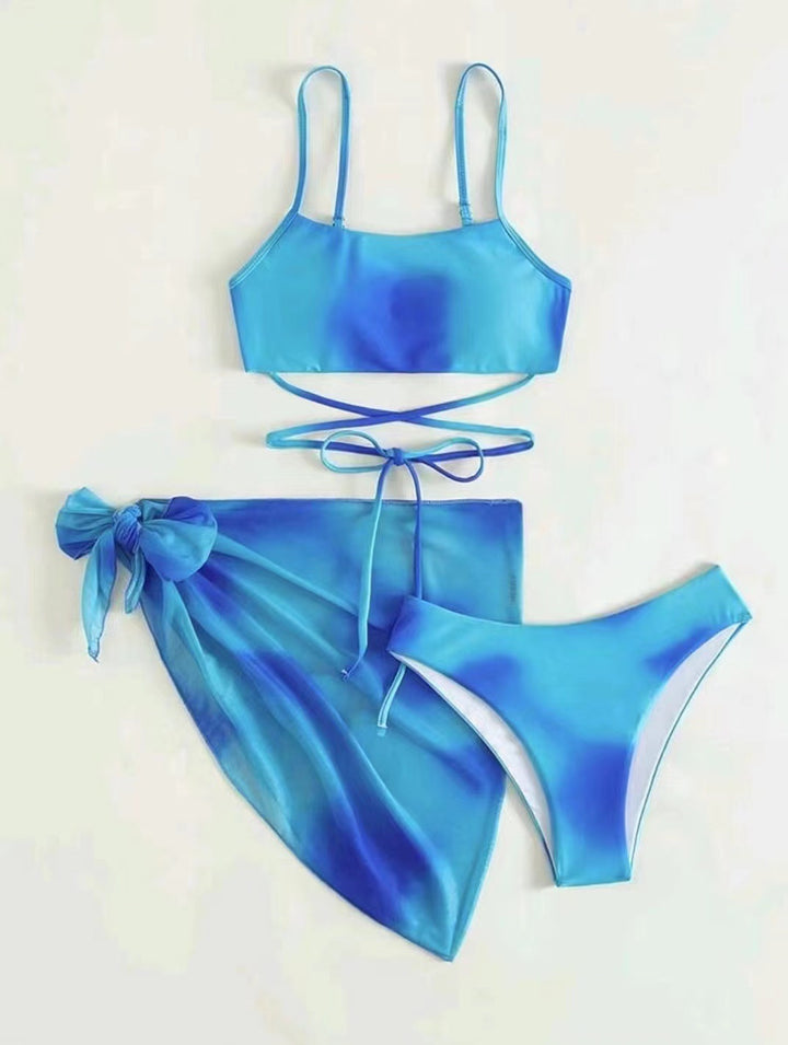 Dame bikini-sæt med justerbar overdel og asymmetrisk nederdel Stilla