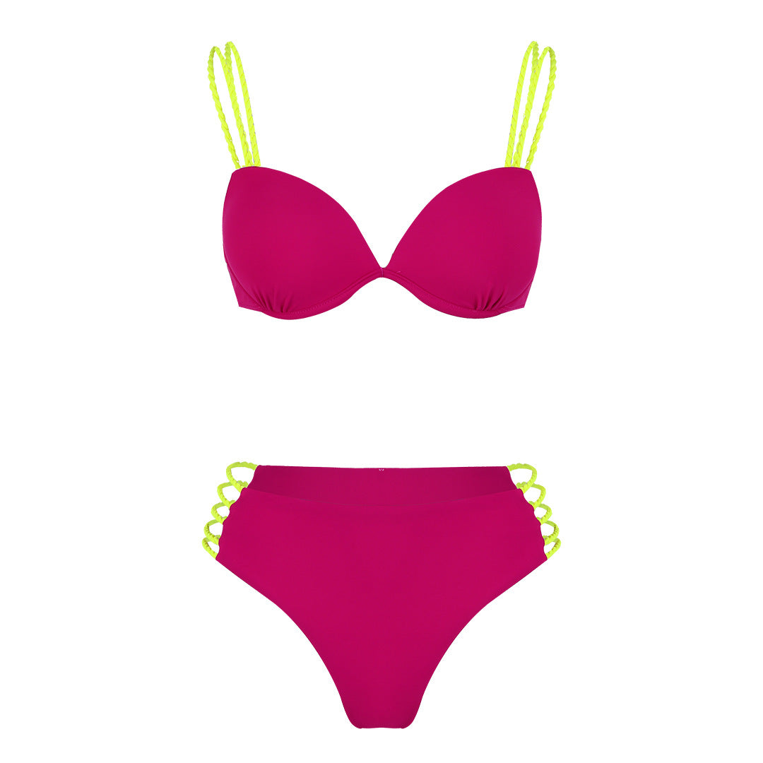 Dame bikini-sæt med innovative stropper og høj talje Stilla