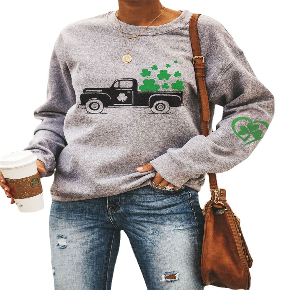 Damer afslappet sweatshirt med eksklusivt kløverblad-design Stilla