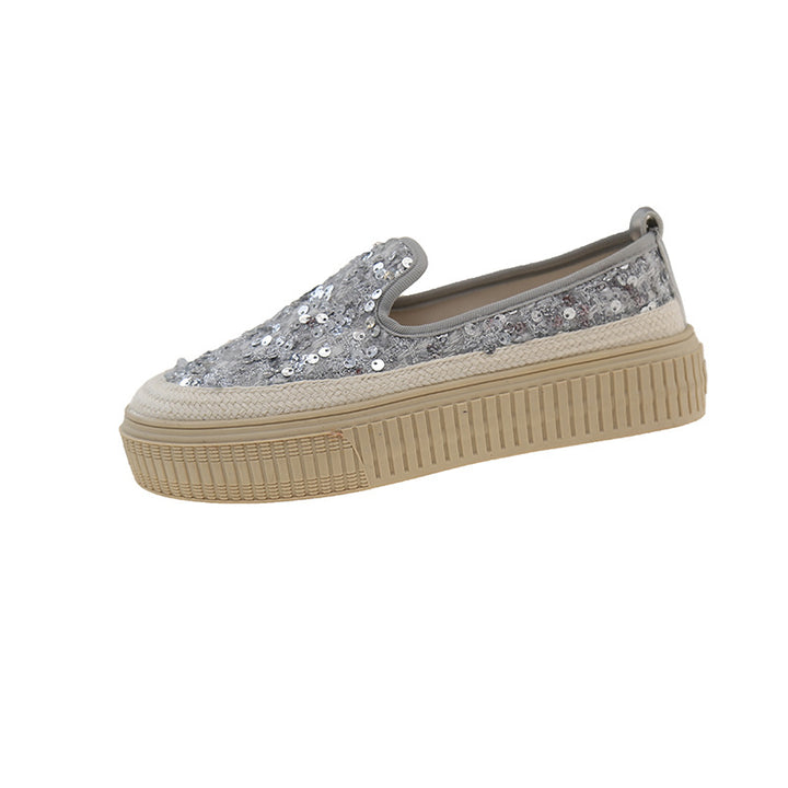 Dame Paillette-dekoreret Plattform Slip-On Sneakers Stilla