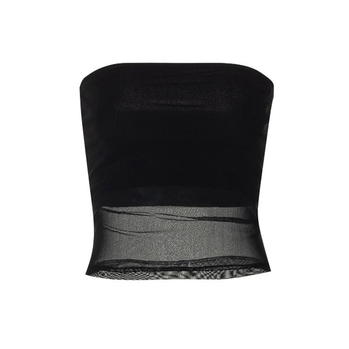 Damer bandeau Top i gennemsigtigt design med elastisk materiale Skovae