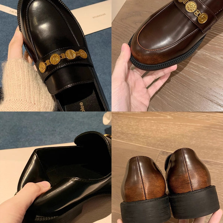 Dame Elegante Loafers med dekorative gyldne accenter Stilla