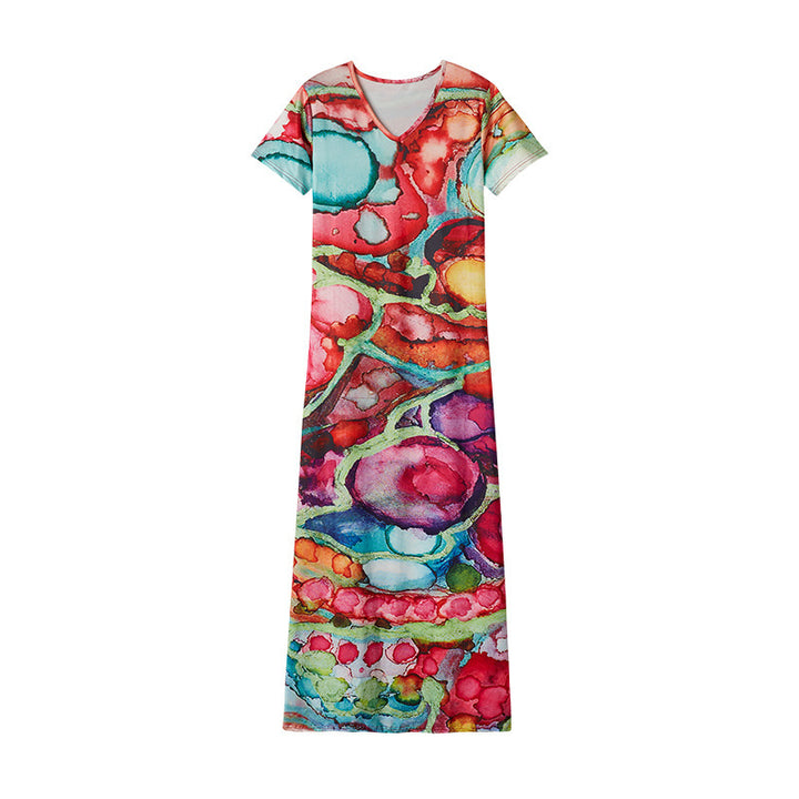 Femme Kunstnerisk Print Maxi Kjole Stilla 1750652957