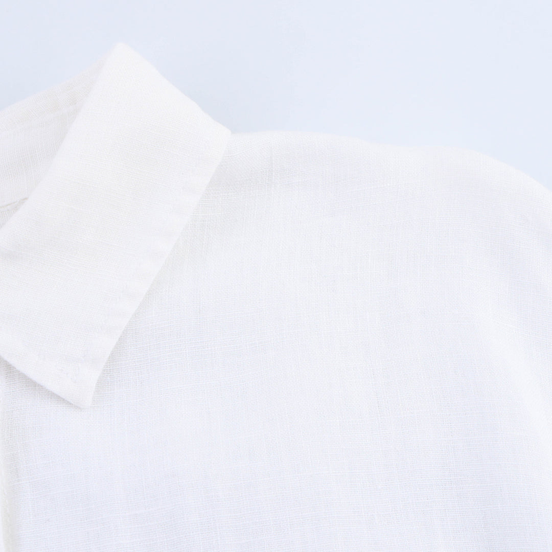Dame Button-Up Bluse med bånd-sides detalje Stilla