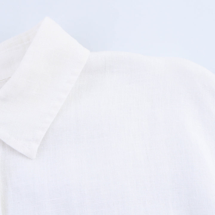 Dame Button-Up Bluse med bånd-sides detalje Stilla