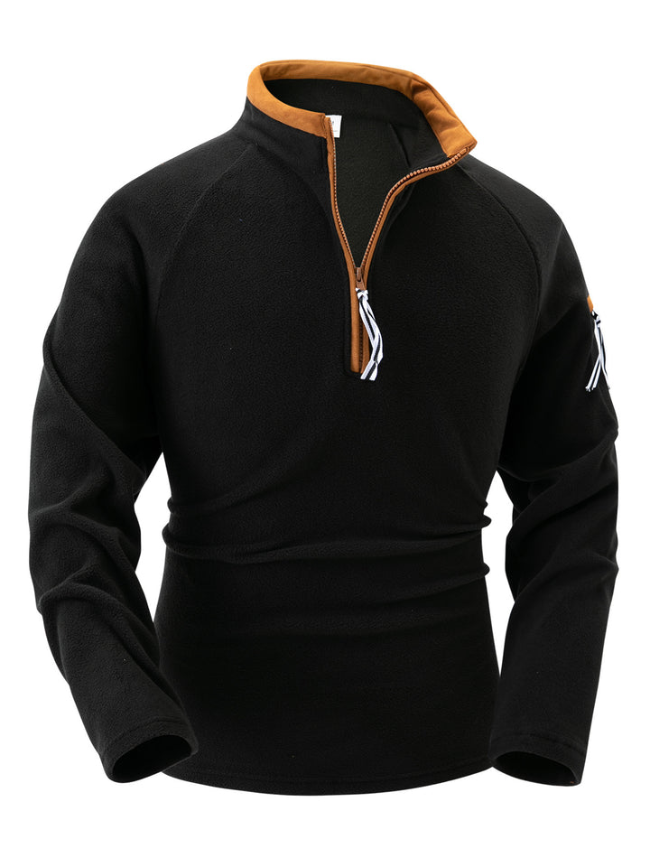 Herrer fleece-pullover med høj krave og lynlås Stilla