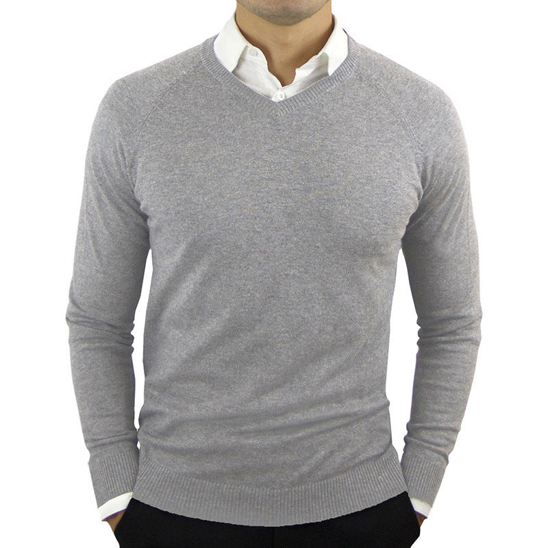 Herrer V-hals Finstrikpullover Stilla