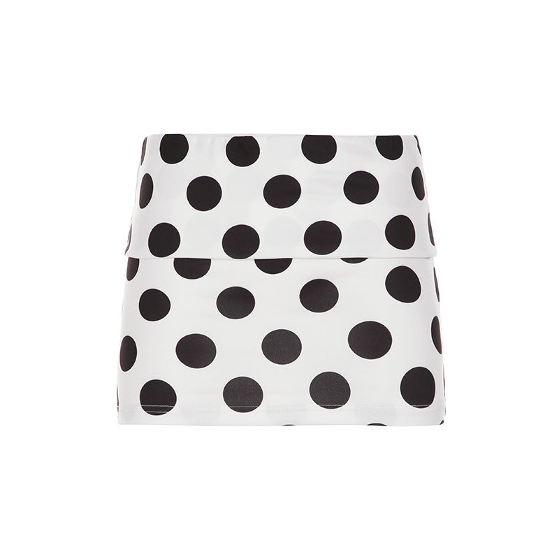Damer afslappet top med stilfuldt polka-dot mønster og bindebåndsdetalje Skovae