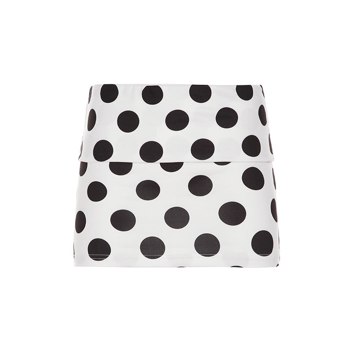 Damer afslappet top med stilfuldt polka-dot mønster og bindebåndsdetalje Skovae
