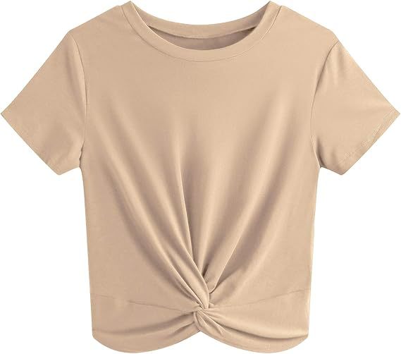 Dame kortærmet T-shirt med knude og elastisk stof Stilla