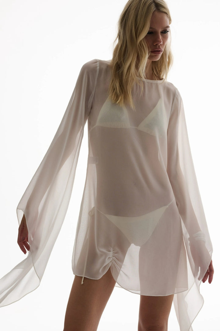 Dame transparent kaftan med bred pasform Skovae