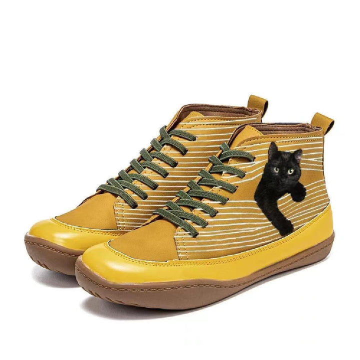 Dame fritids-sneakers med katte-design Stilla