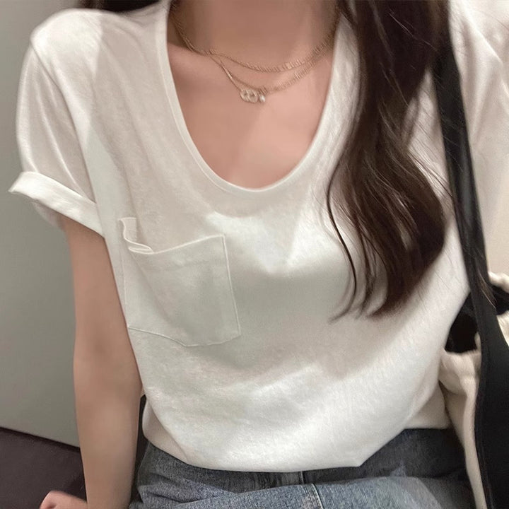 Femme Kortærmet Relaxed Fit Pocket T-shirt Stilla