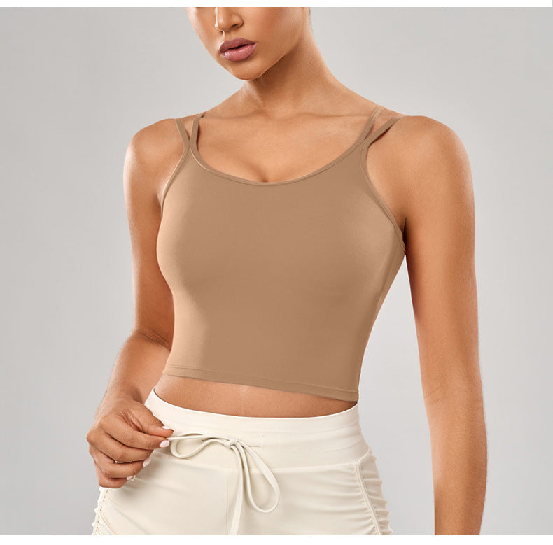 Dame Sporty Crop-Top med justerbare spaghettistropper Stilla