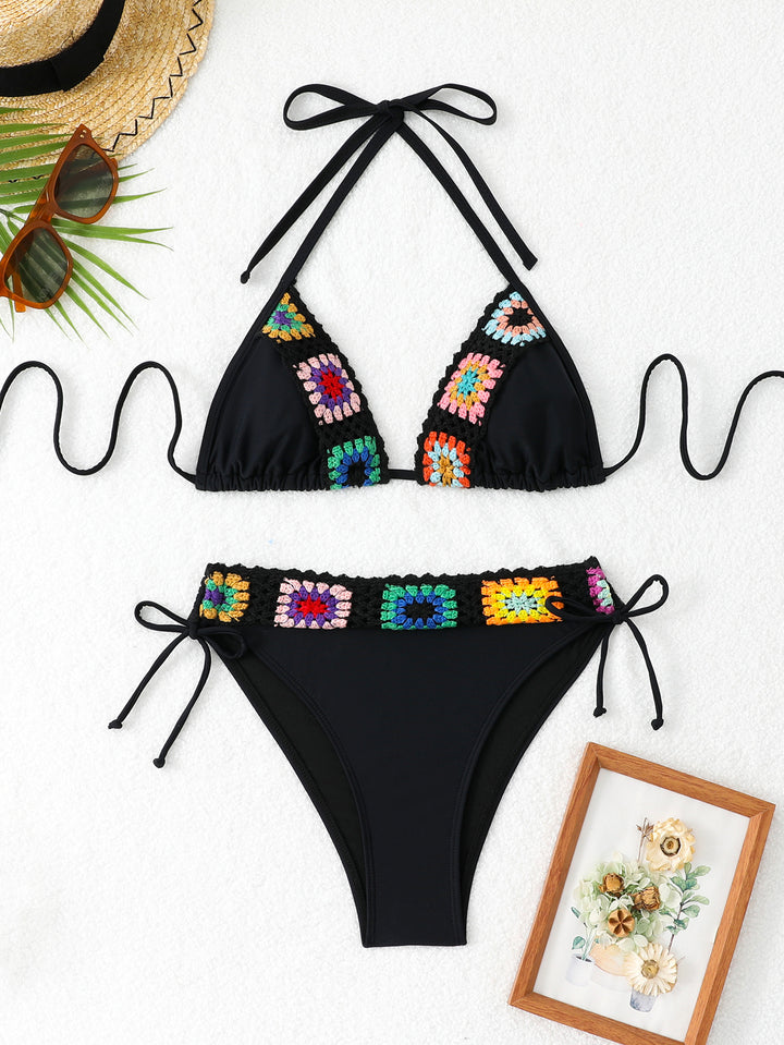 Dame bikini-sæt med håndlavede hækledesign og skjult manchetjustering Skovae