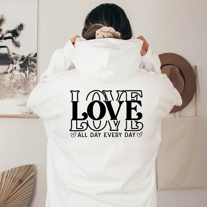 Kvinders hoodie med kreativ skrift Skovae