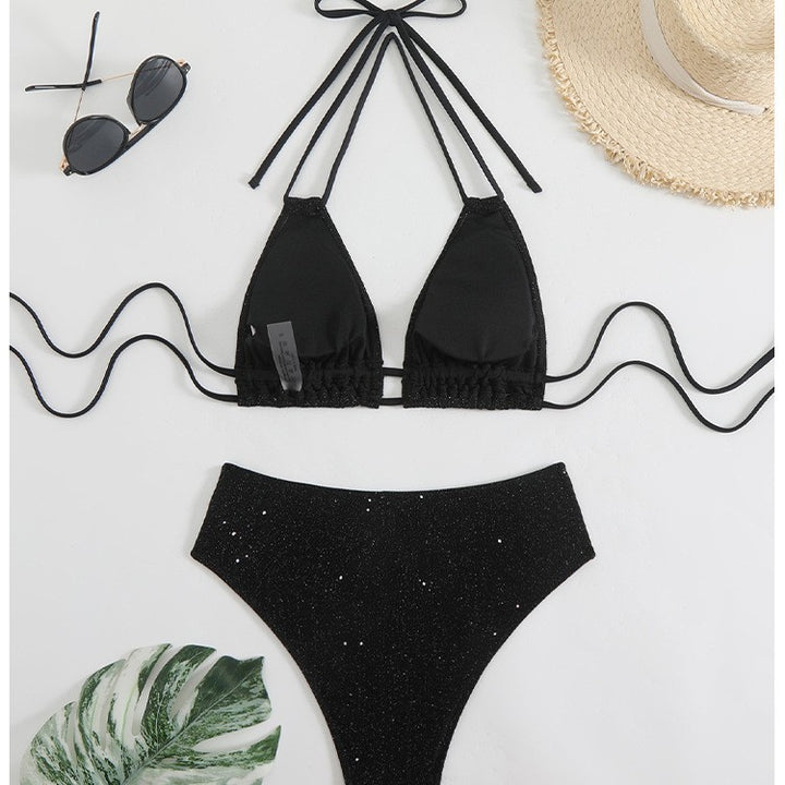 Dame Triangel-Bikini med funklende accenter og justerbare stropper Stilla
