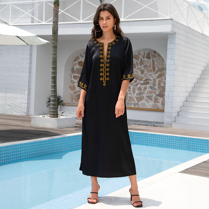 Dame Kaftan med kunstneriske, håndlavede broderier Stilla