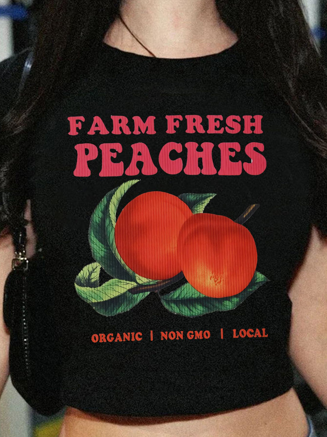 Dame Crop-T-shirt med inspirerende statementtryk Skovae