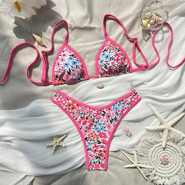 Dame triangelsæt bikini med dyremønster og legende design Skovae