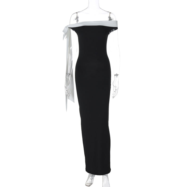 Dame Elegant Maxikjole med Off-Shoulder Design og smalt snit Skovae