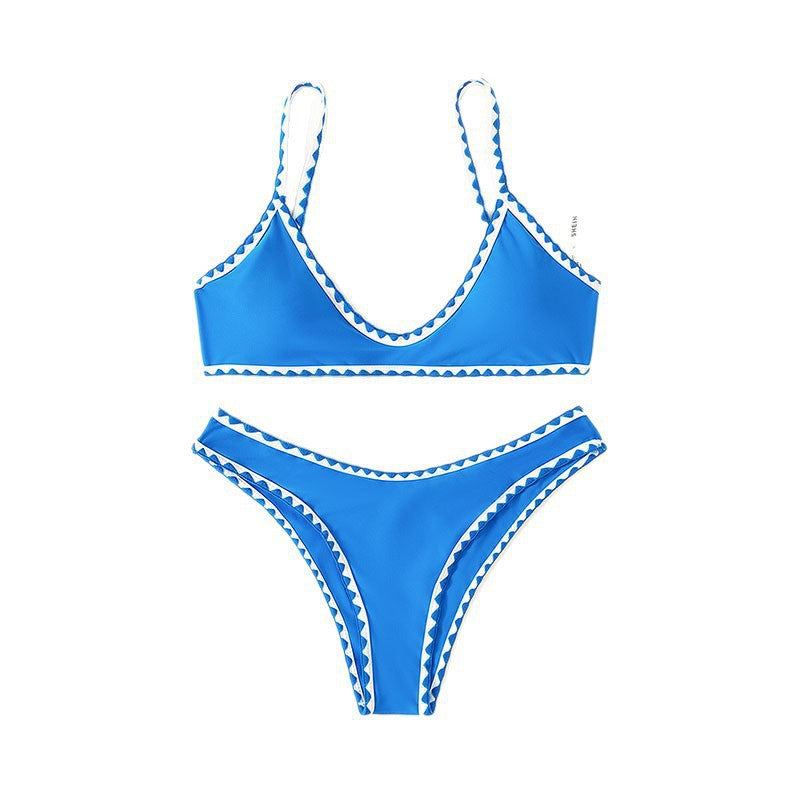 Dame bikini sæt med afslappet snit og kontrasterende kanter Skovae