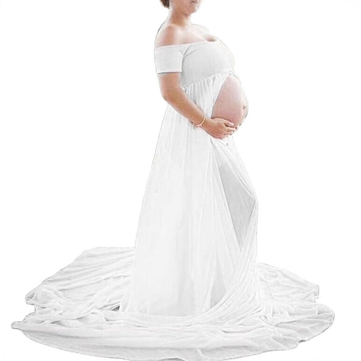 Dame Off-Shoulder Flydende Graviditetskjole Stilla