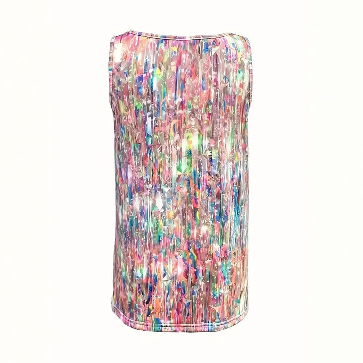 Dame glitrende tanktop med holografisk glimmer Stilla