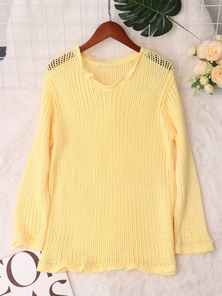 Kvindernes luftige strikkede sweater med moderne netdesign Stilla